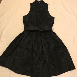 Black belted party dress